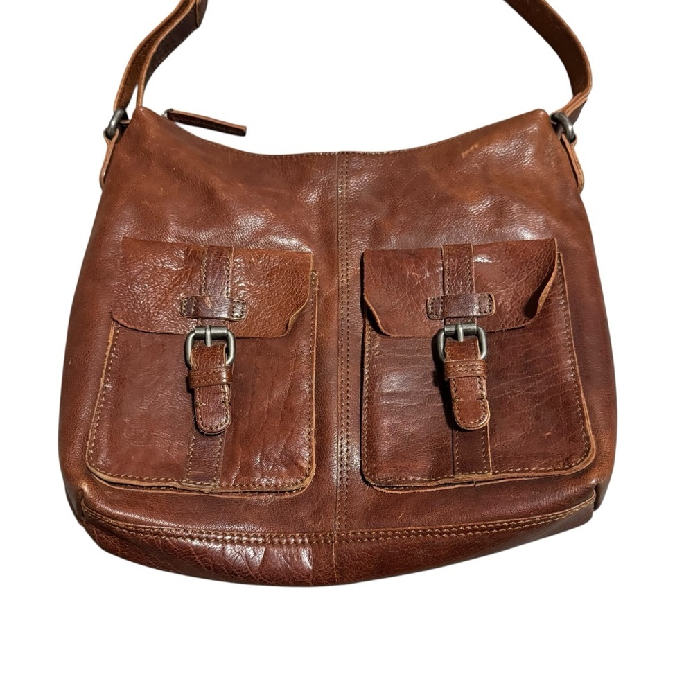 Spikes and Sparrow Messenger Bag Cognac Leather Satchel Crossbody Academia - Picture 4 of 7